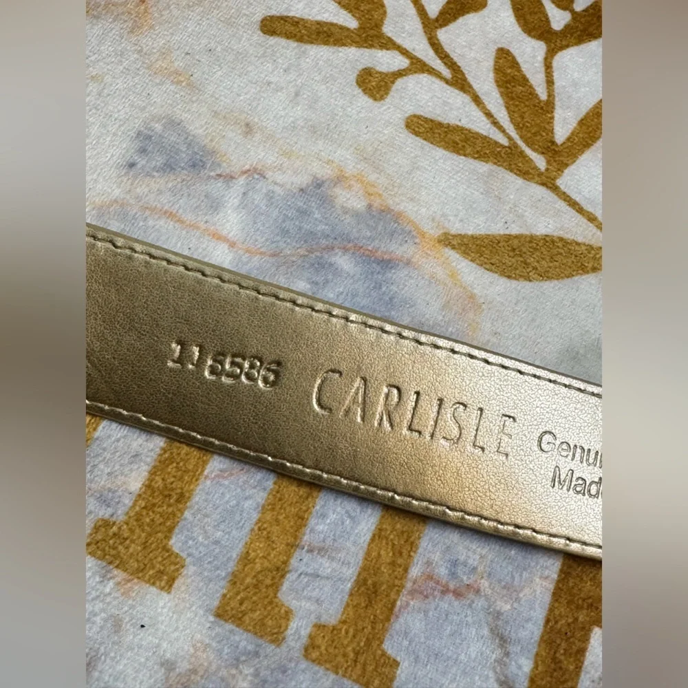 Carisle Tan Leather Made in the USA Genuine Leather Belt W/Tortoise Shell Buckle